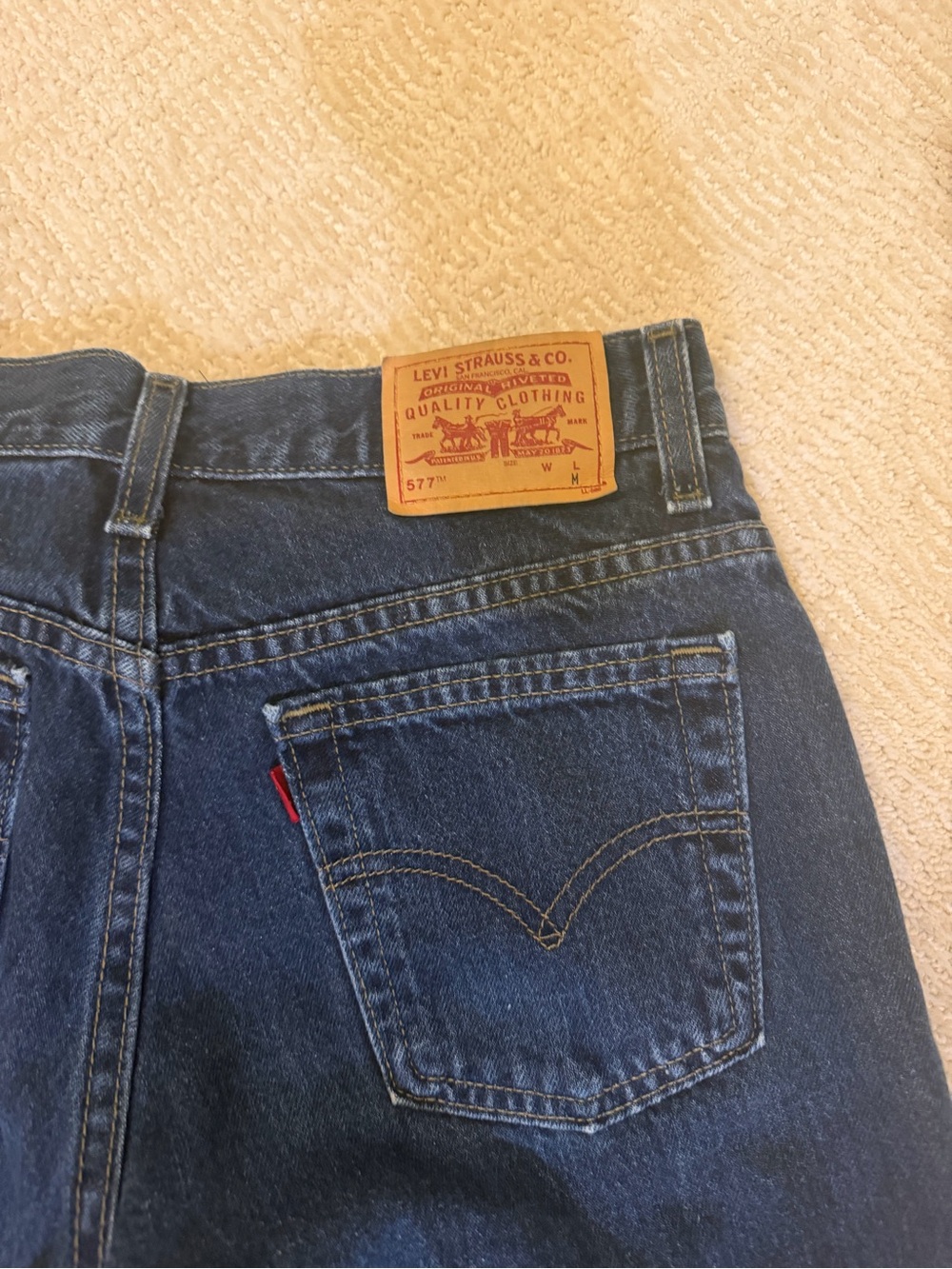 Vintage Levi’s 577 Made in USA Dark Wash Low Rise Straight Jeans W27